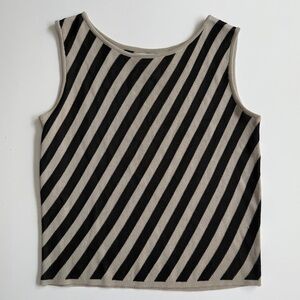 VTG Emanuel Ungaro Knit Sweater Tank Top Striped Medium M Petite Classic Capsule
